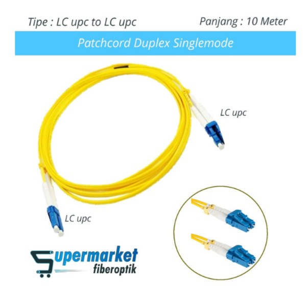 Patchcord Fiber Optik Duplex SingleMode LC to LC Panjang 10 Meter