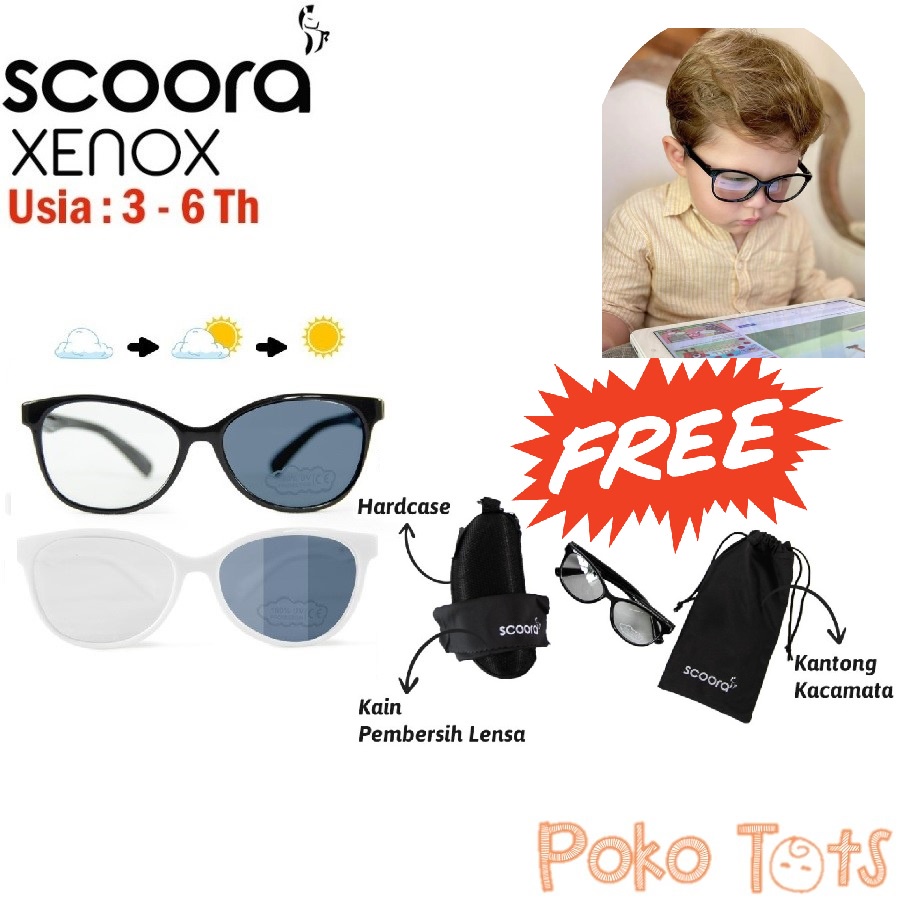 Scoora Xenox Baby Sunglasses 3-6 Years Kacamata Anak Anti Radiasi &amp; Photocromic WHS