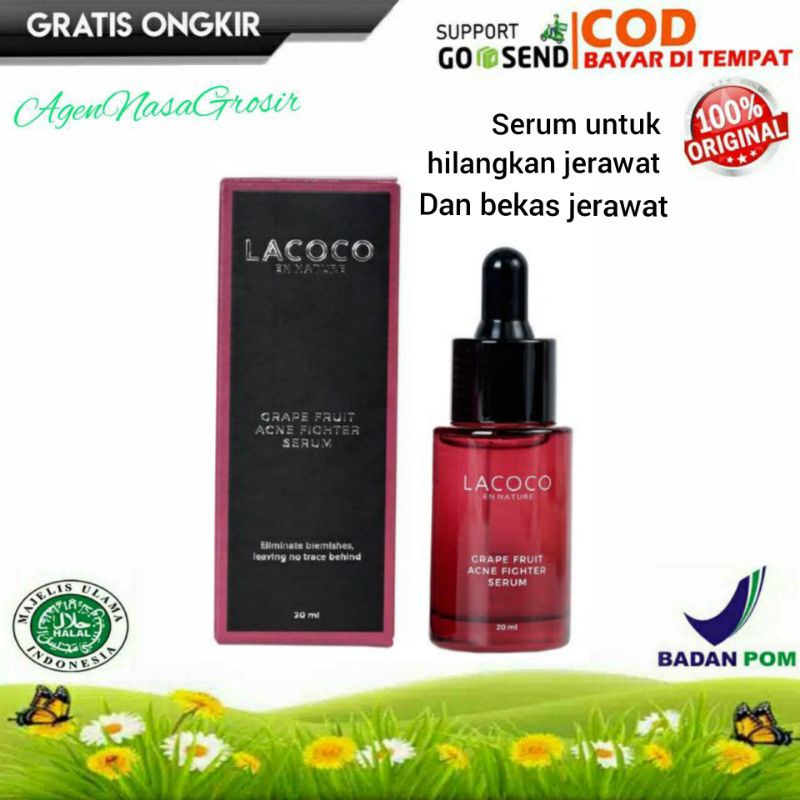 LACOCO GRAPE FRUIT ACNE FIGHTER SERUM-LACOCO SERUM HILANGKAN JERAWAT dan bekas jerawat