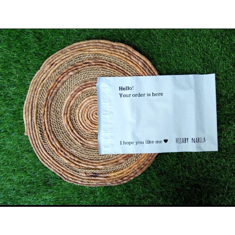 

POLYMAILER SABLON CUSTOM/ FREE SABLON/ PLASTIK SABLON/ KEMASAN HIJAB