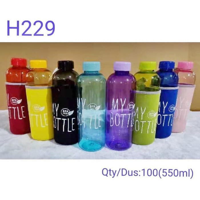 Botol Minum MY BOTTLE Infused Water 550 ML free Pouch H-229