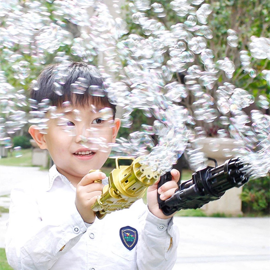 Mainan Anak Pistol Gelembung Mesin Elektrik Gun Bubble Machine Electric Galting Bubble Gun Outdoor-8