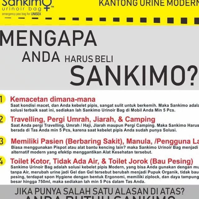 Jual Kantong Urin/Kantong Kencing/Urine Bag Gel/Peepis/Sankimo/Paket haji Termurah