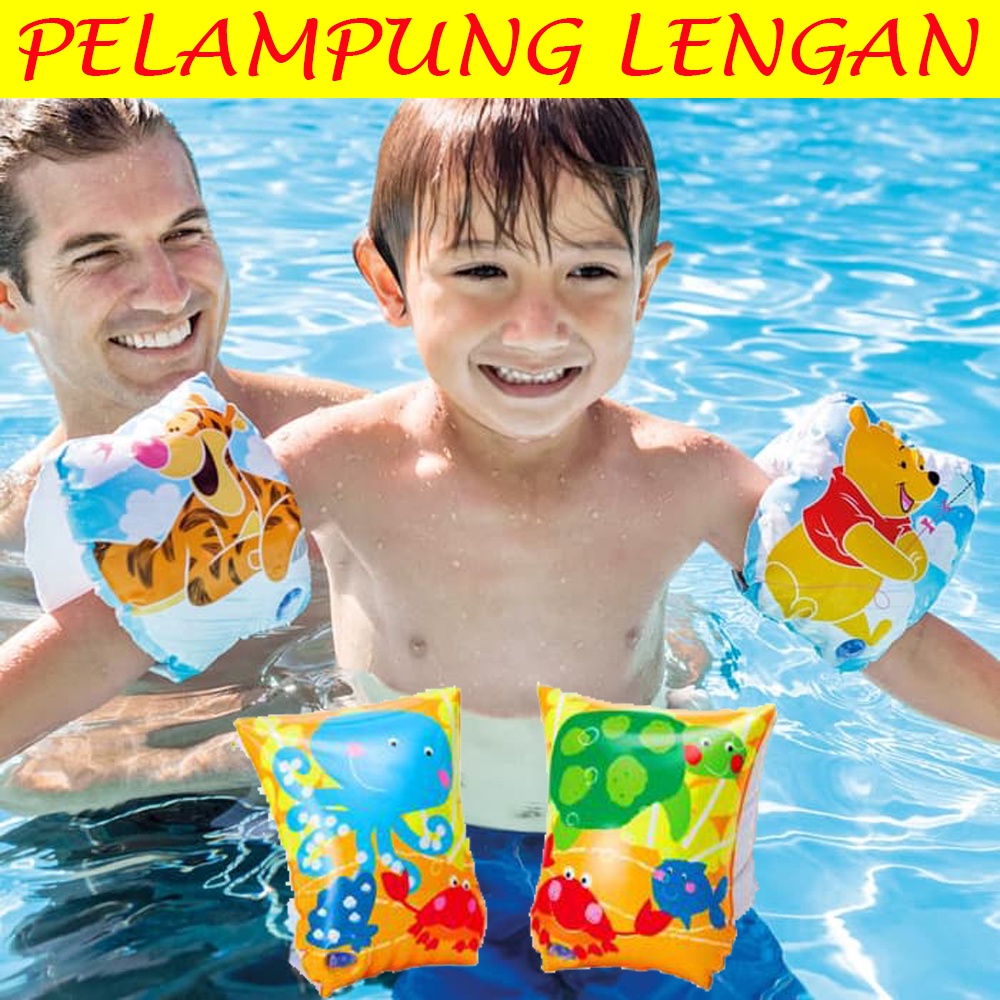 1 Pasang Pelampung Tangan anak Ban Lengan Arm Band Ban Pelampung SWIM RING - Motif &amp; Warna Random