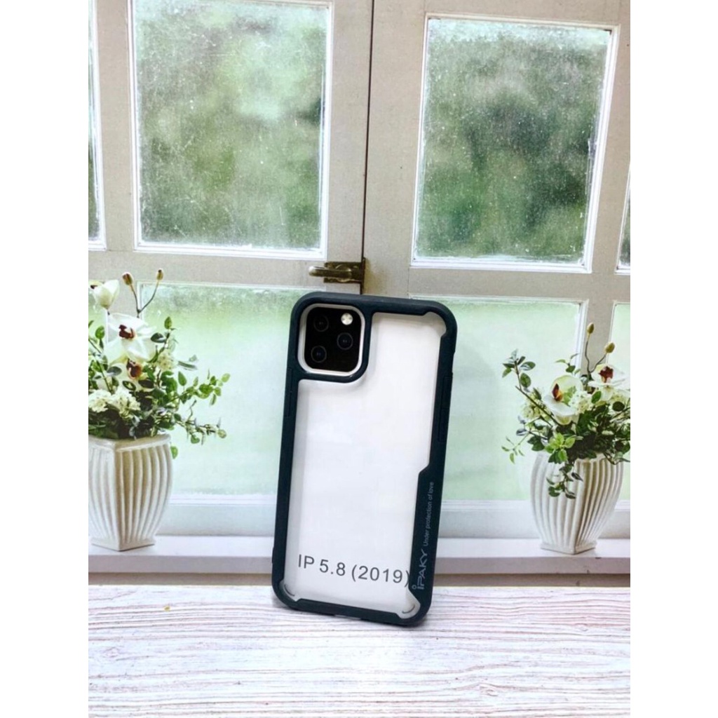 CASE IPHONE 11 IPAKY SOFTHARD LIST BLACK BACKCASE WARNA HITAM FOR APPLE IPHONE 11