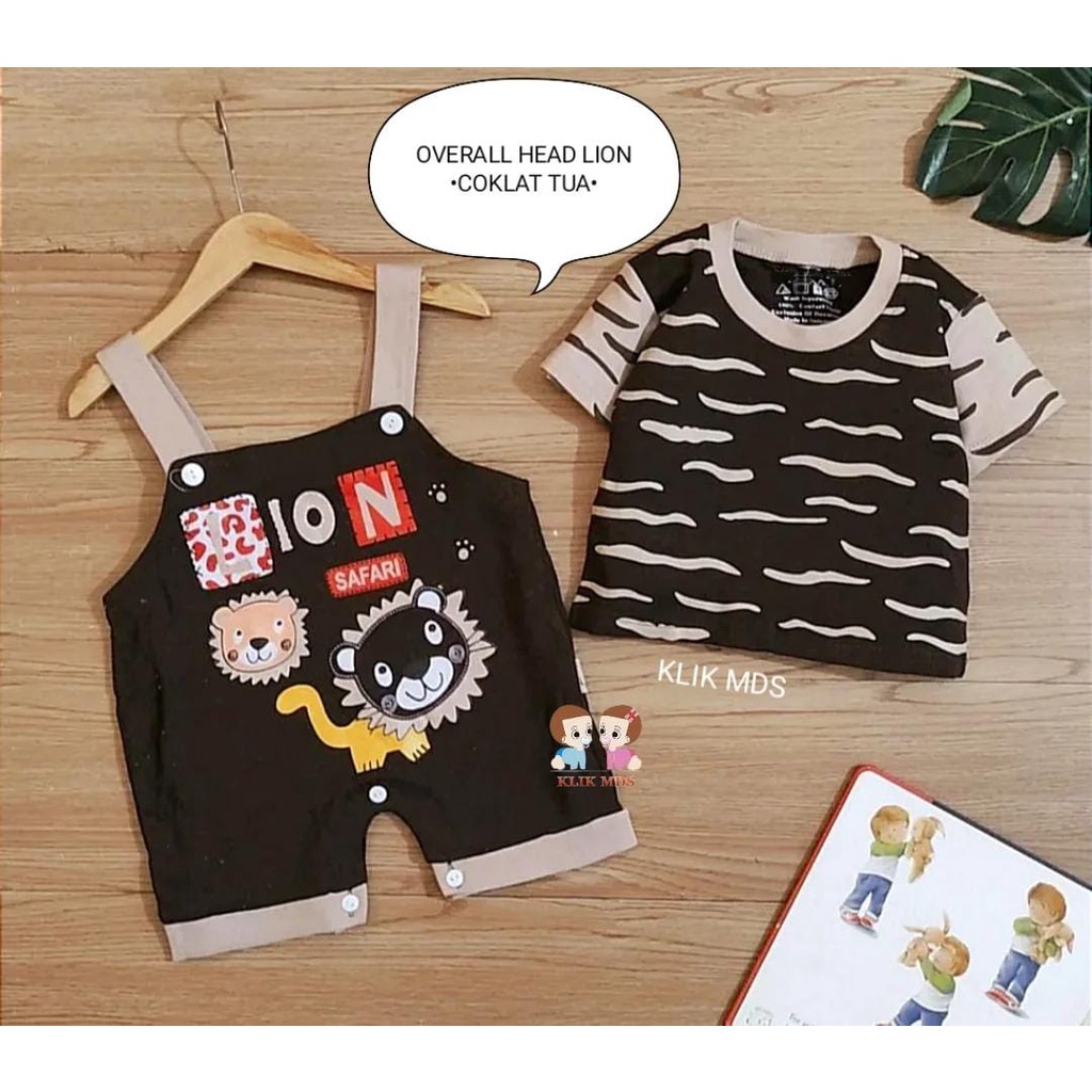 Klik Mds Overall Anak Bayi Laki-laki Motif Car Baby Dan Safari Estimasi Usia 3-12 Bulan-5