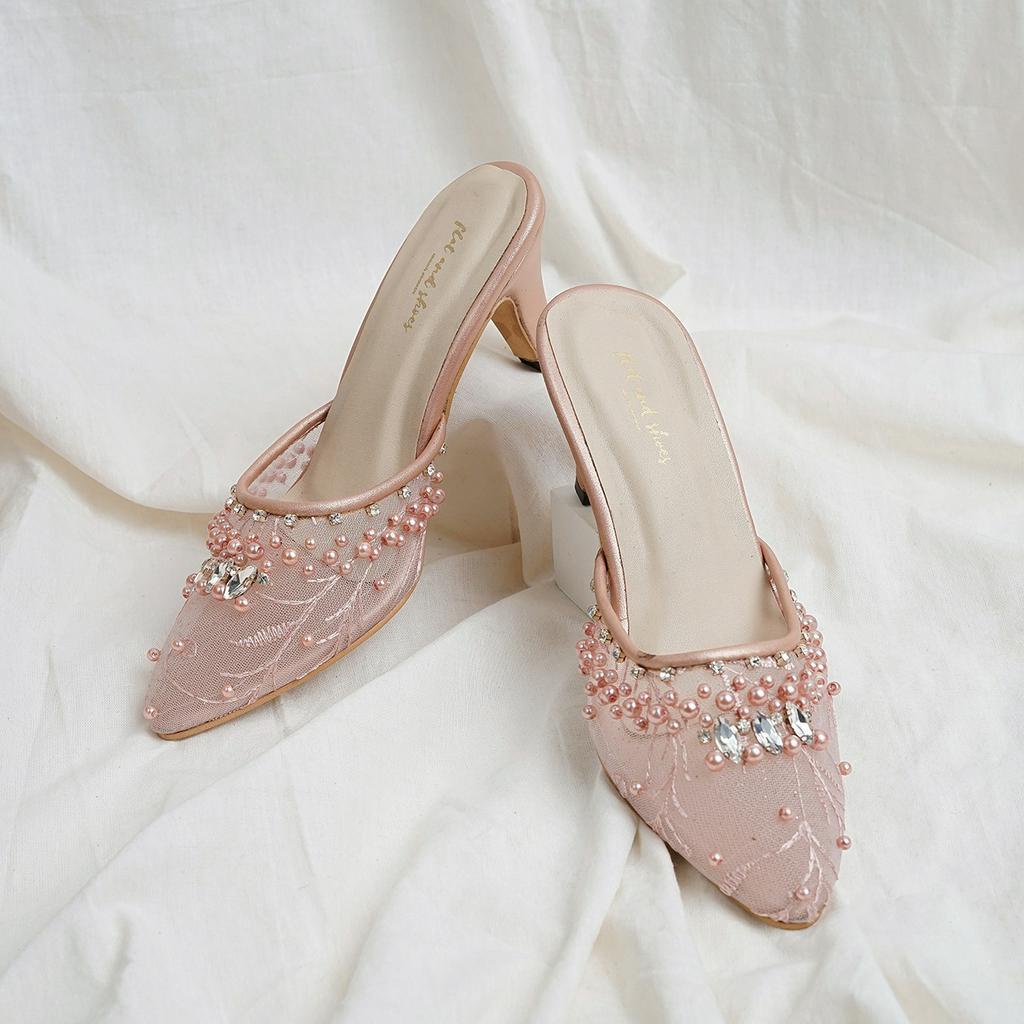 wedding shoes wanita arbella rosegold 7 cm