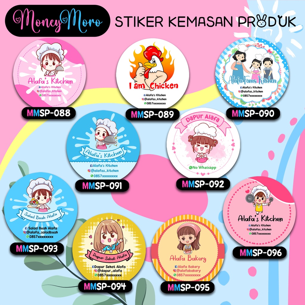 

MoneyMoro Stiker Makanan Stiker Salad Stiker Bakery / Stiker Produk 088-096