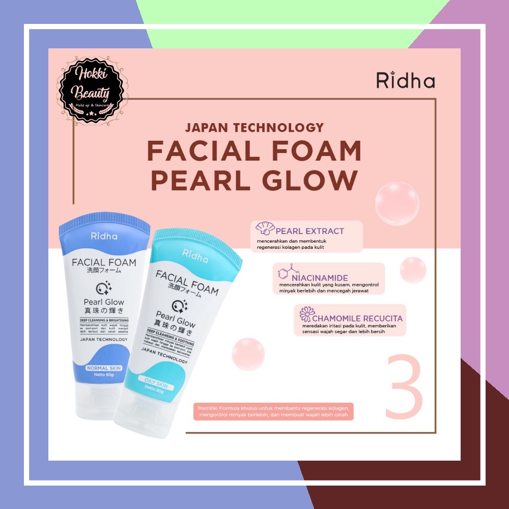 Ridha Facial Foam Japan Pearl Glow Normal Skin - OILY SKIN