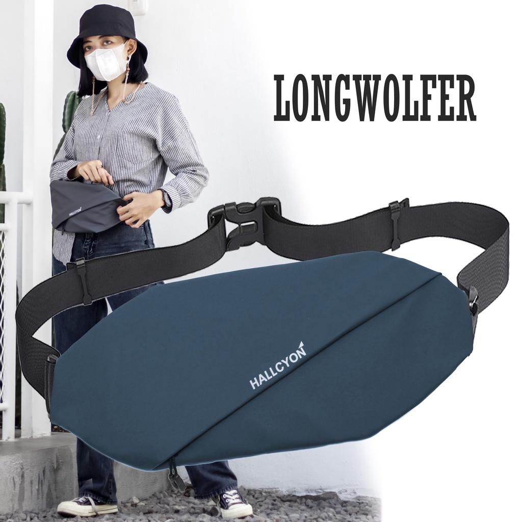 Tas Selempang Pria Anti Air Waistbag Pinggang Original Bahan Dolby Lotto Premium Import Stylish Hang