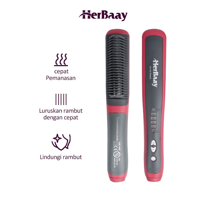 

Herbaay CATOK SISIR PELURUS RAMBUT HAIR STRAIGHTENER Sisir Listrik 2 in 1 COD