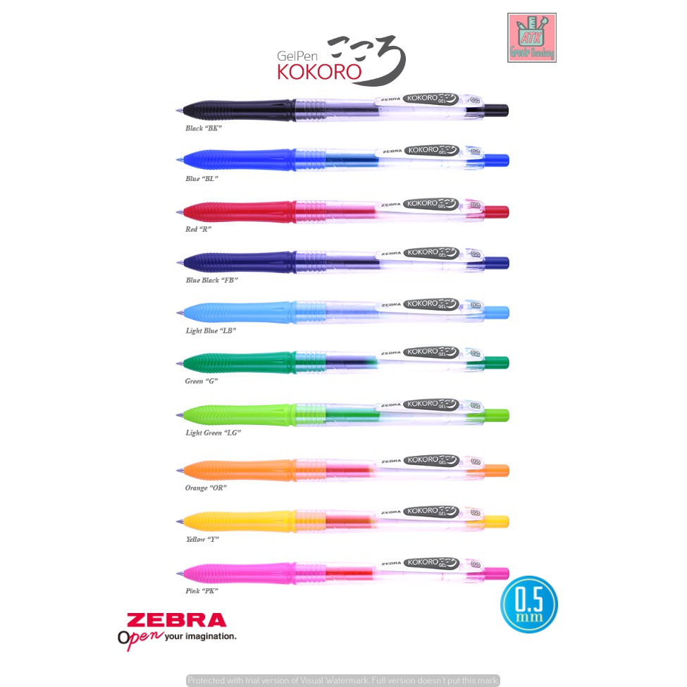 

Pena / Pulpen Gel Kokoro 0.5 mm banyak warna - Satuan SHAGB