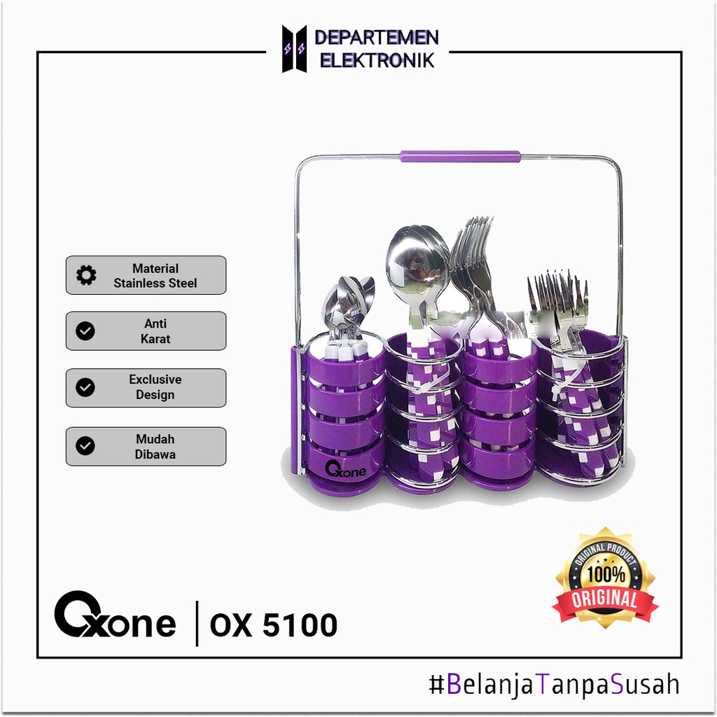 Oxone Cube Cutlery Set OX 5100 alat makan sendok garpu set