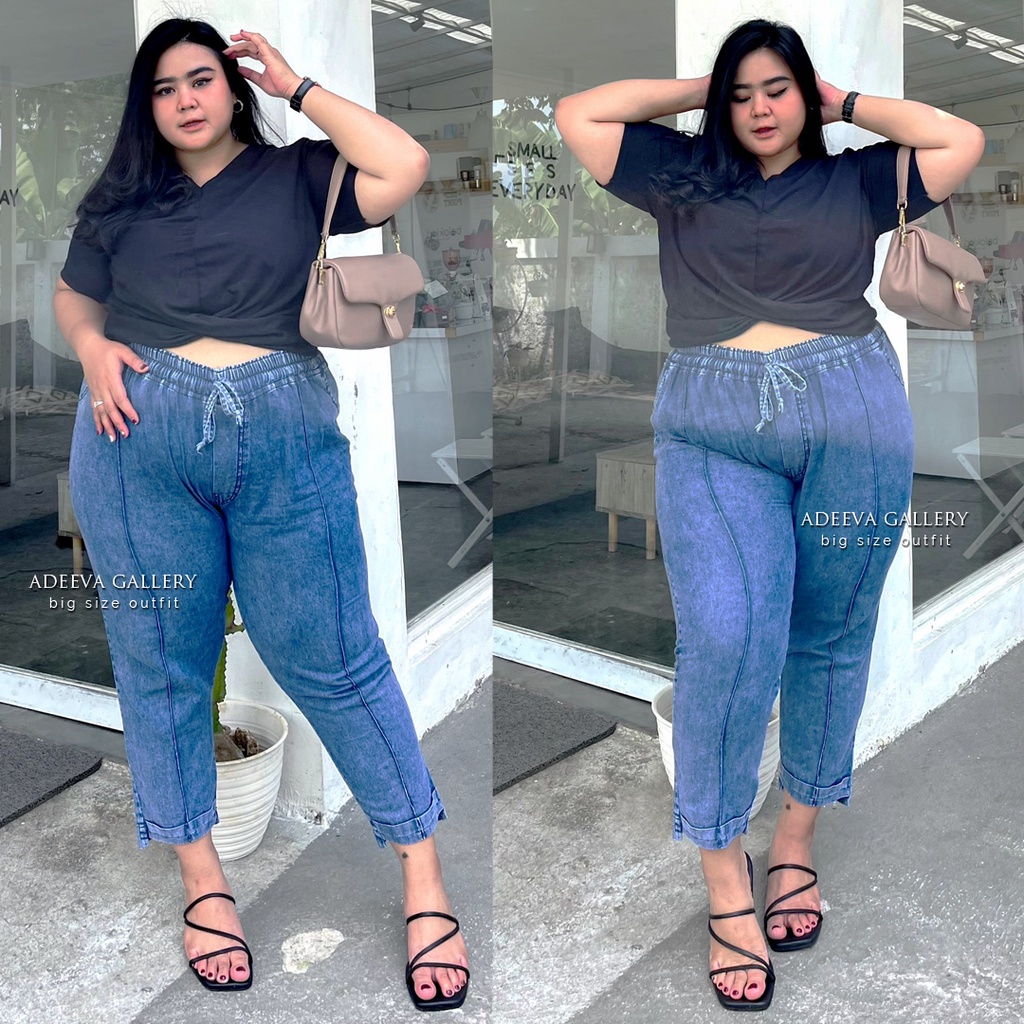 ADEEVA Kyoto Super Jumbo Celana Jeans Wanita Jumbo