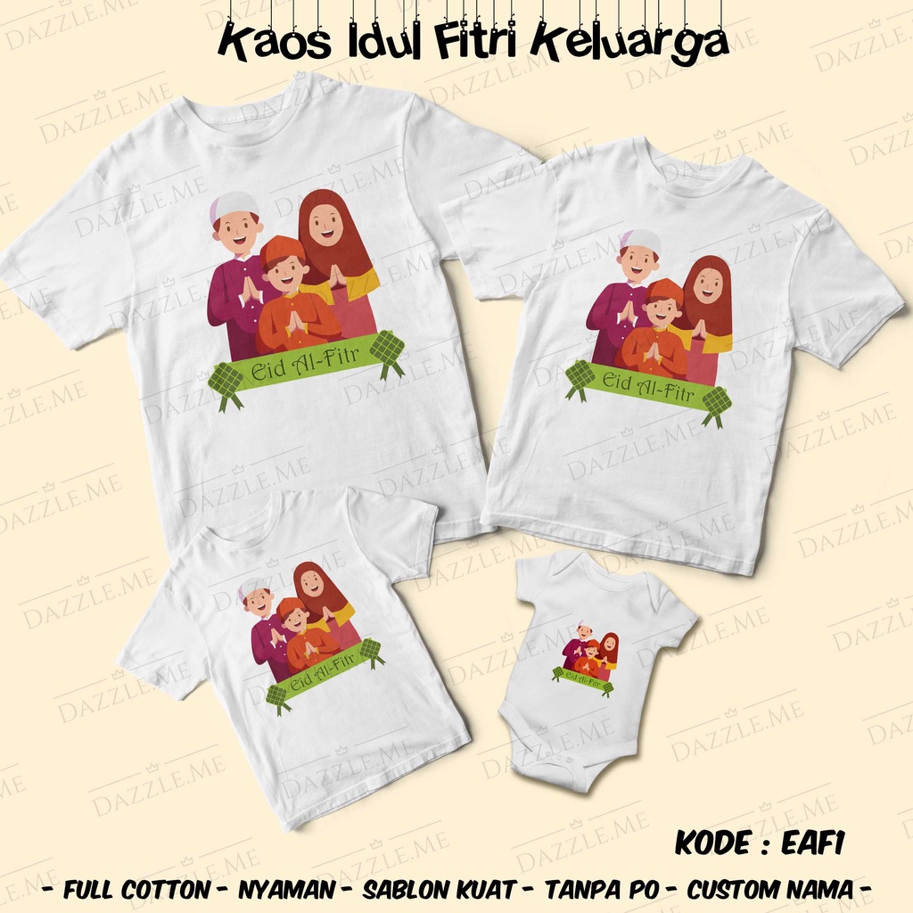 [KAOS] KAOS FAMILY ANAK / DEWASA IDUL FITRI LEBARAN EAF1 FULL COTTON BEST QUALITY