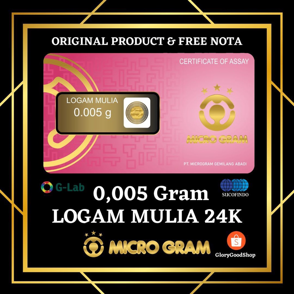 Emas Micro Gram 0,005 Logam Mulia 24 Karat Mini Gold Mini Gram Baby Gold