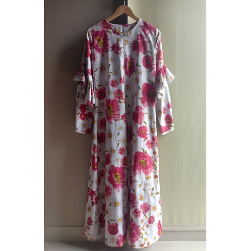 Preloved Maxi dress gamis size M bukan wearingklamby riamiranda