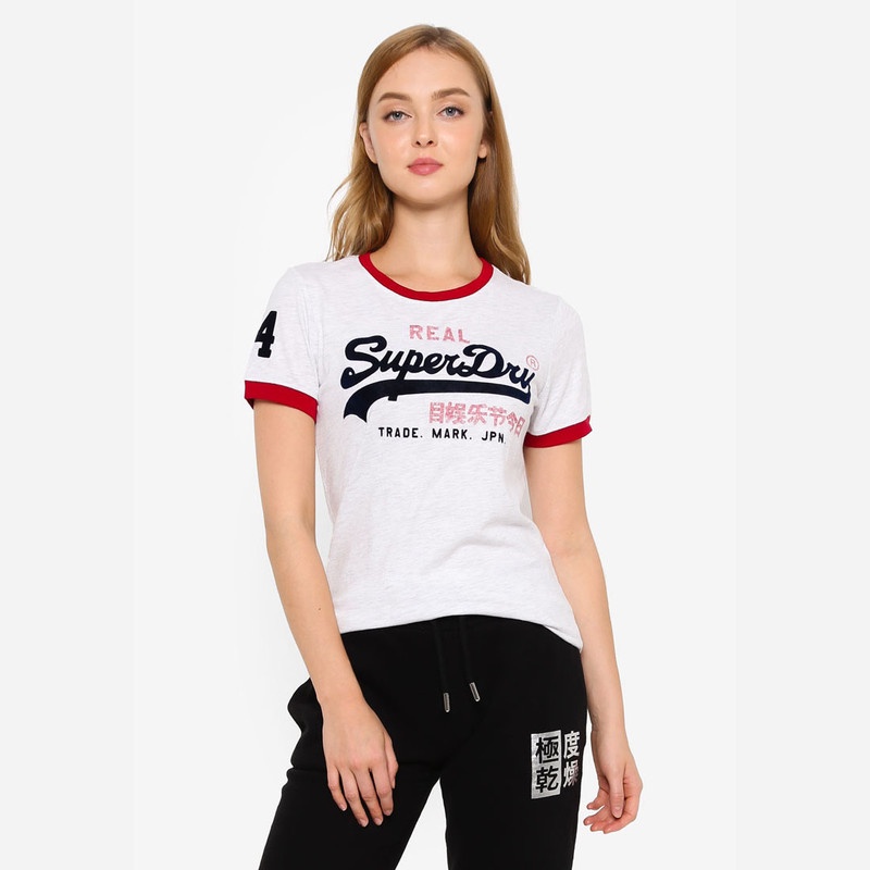 Superdry Vintage Label Varsity Ringer Tee Wanita 01