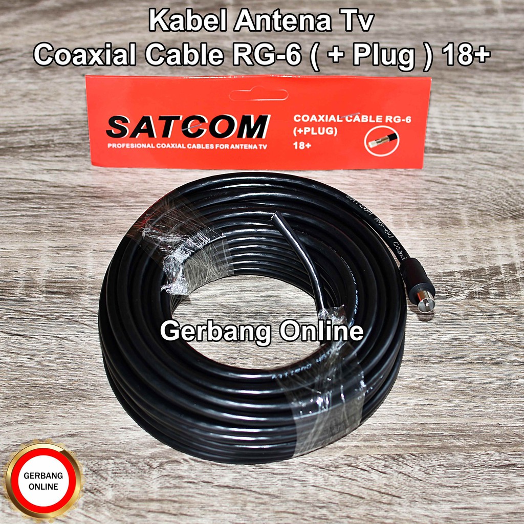 Kabel Antena Tv 20 Meter 18 Meter RG6 Coaxial Visicom Satcom Roll 20m 18m