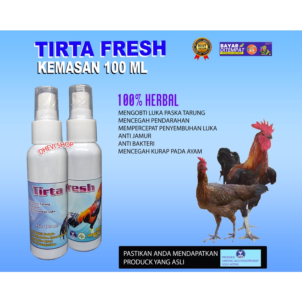 TIRTA FRESH -AYAM ADUAN-OBAT LUKA AYAM-AYAM MERAH MERONA