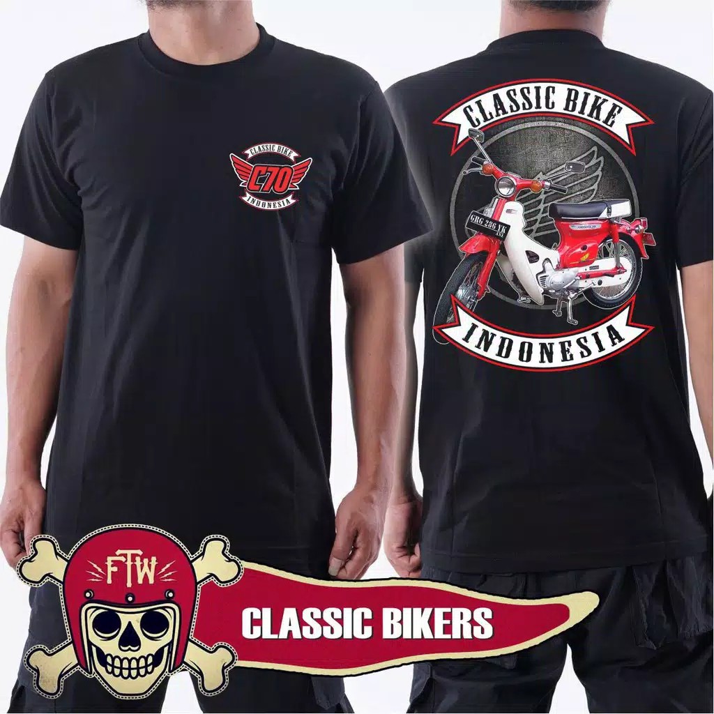  KAOS  HONDA C70 INDONESIA KAOS  MOTOR KLASIK BISA COD 