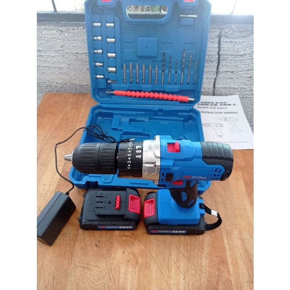 Mesin Bor Beton Tembok Cordless Impact Drill Set 13mm