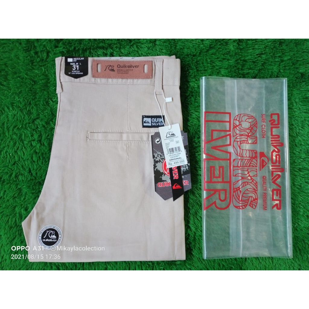 Celana Chino Pria Panjang Cream Quicksilver