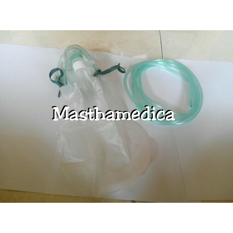 Masker Oksigen Sungkup O2 Kantung HiOxy Mask Rebreathing Bayi Neonatus