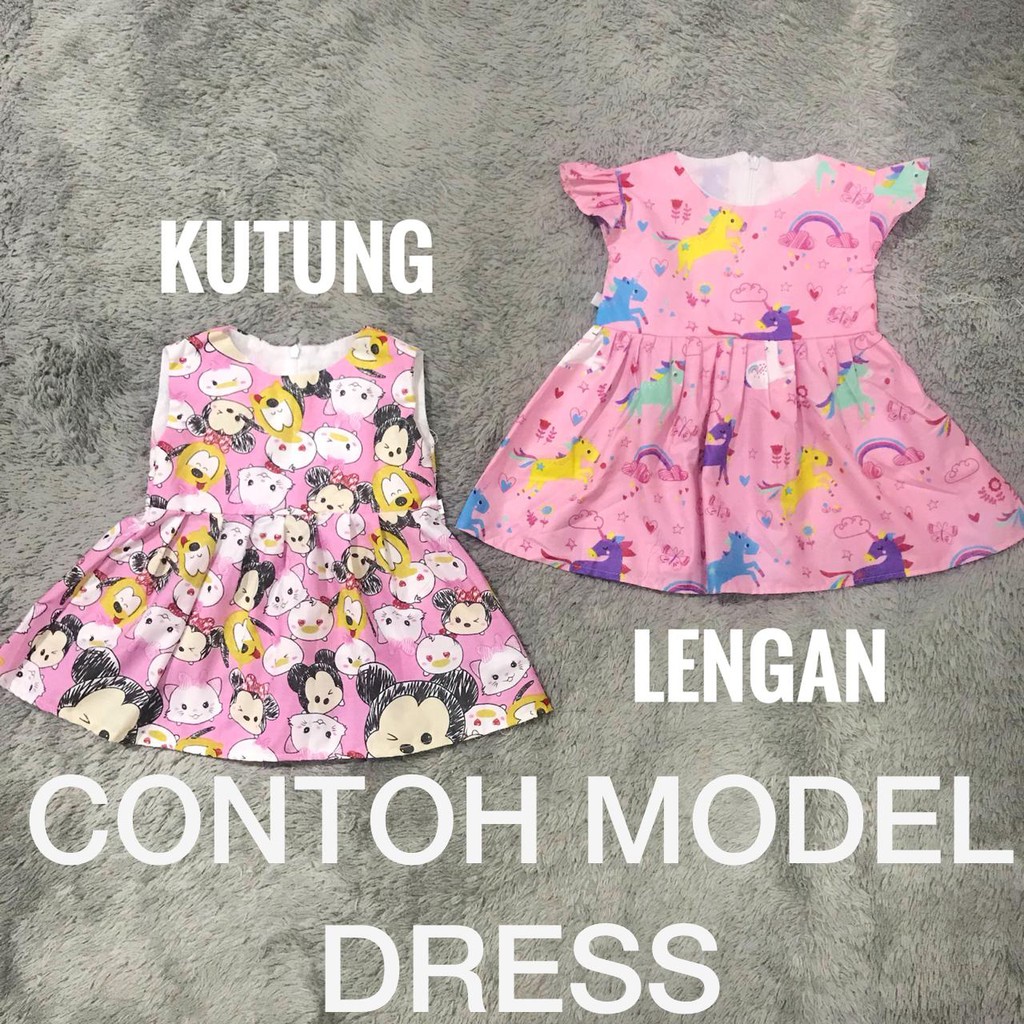 (ISI 3) Dress Bayi dan Anak Bahan Katun Catra