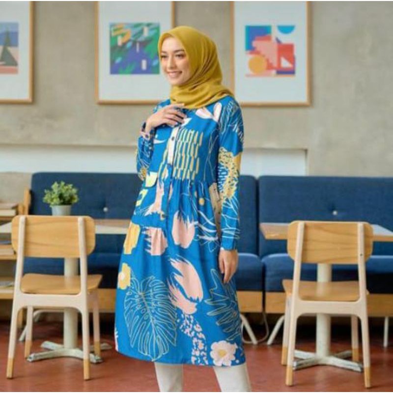 OMIRA BLUE TUNIK TOYOBO MYLADY