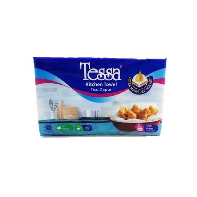 SATU ( 1 ) Tissue Tessa Towel Kitchen 3 in 1 - Tissue Serap Minyak - Tissue Dapur - Roll Besar