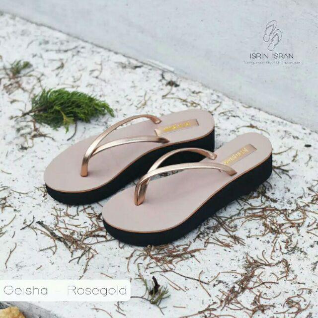 Sandal Wanita (Geshia)  By Isrin Isran Original-Rosegold