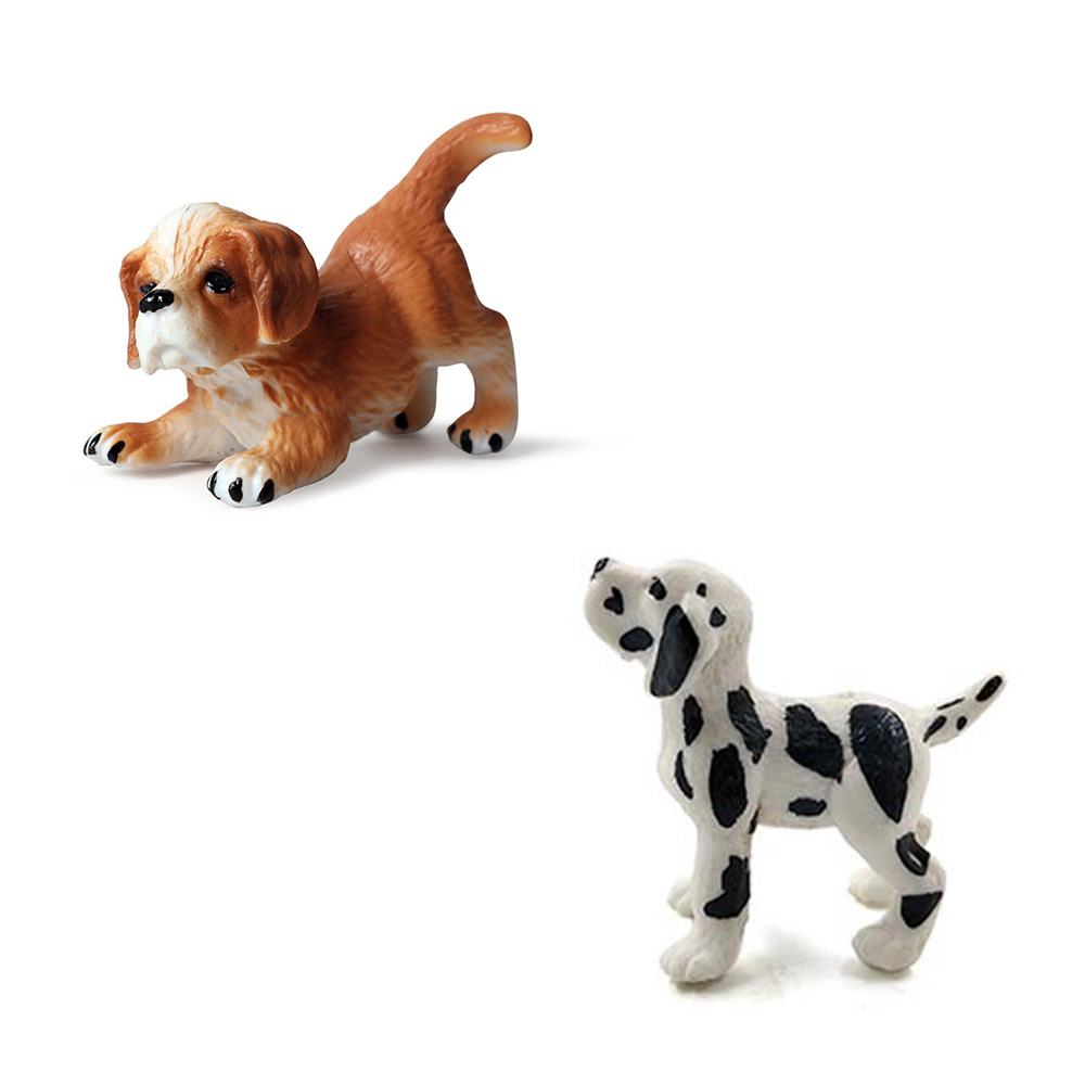 REBUY Mini Animal Model Kids Toys Ornaments Miniature Gift Craft Farm Pug Dog Hound Decoration Figurines