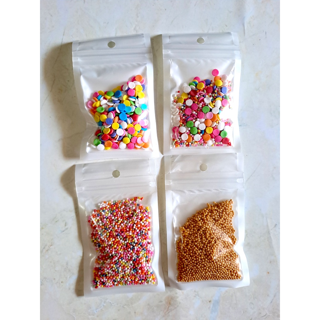 

Sprinkel mutiara/ Sprinkle hiasan ulang tahun warna warni/ Spikel gold