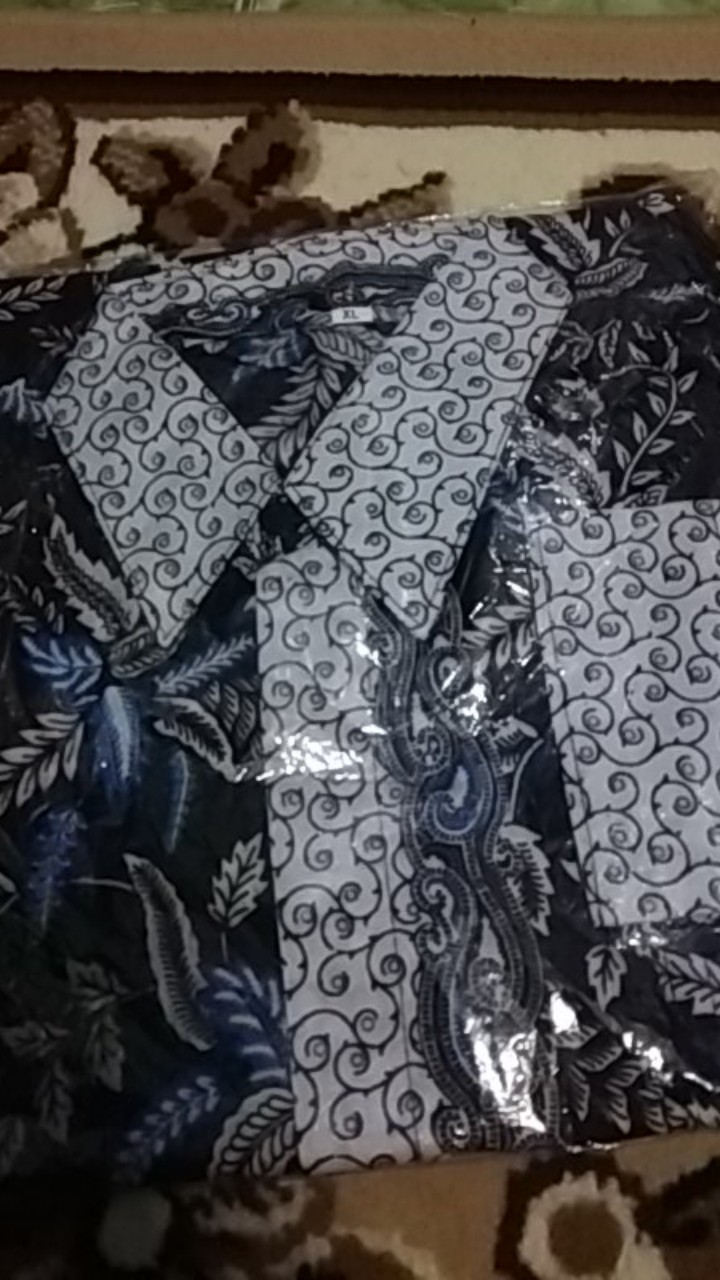 Batik Couple Keluarga Sania Ruffle Ori Ndoro Jowi Dnt Kate Garansi Termurah - Motif Blarak Biru