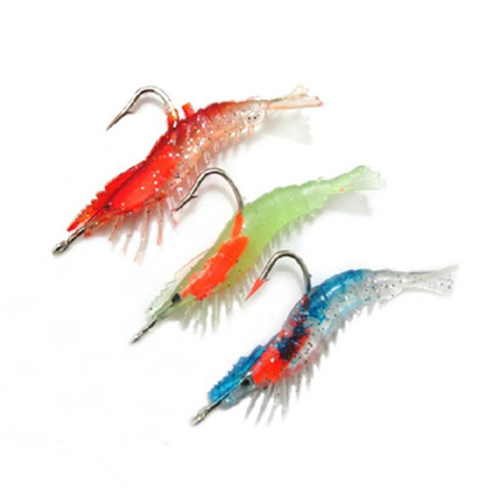 Suyou 4 Pcs Umpan Pancing Soft Bait Bentuk Udang Imitasi Bahan Silikon