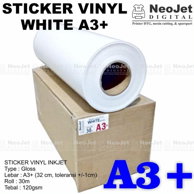 

Vinyl Coating Sticker For Inkjet Printer 30 m White Gloss A3+