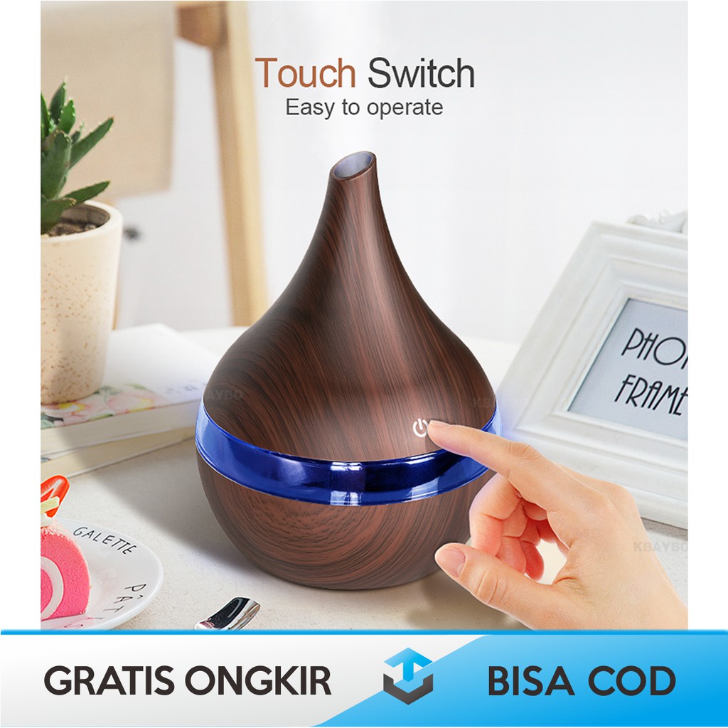 AIR HUMIDIFIER DIFFUSER AROMATHERAPY K-H98 DESIGN KAYU LED RGB LIGHT