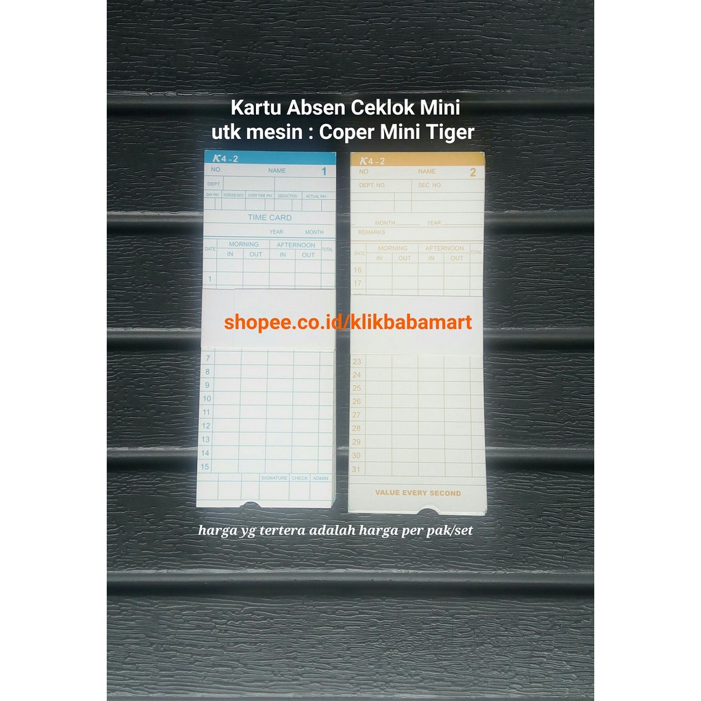

KARTU ABSEN CEKLOK MINI MESIN COPER MINI TIGER MINI COOPER MINI COPER MINI TIGER