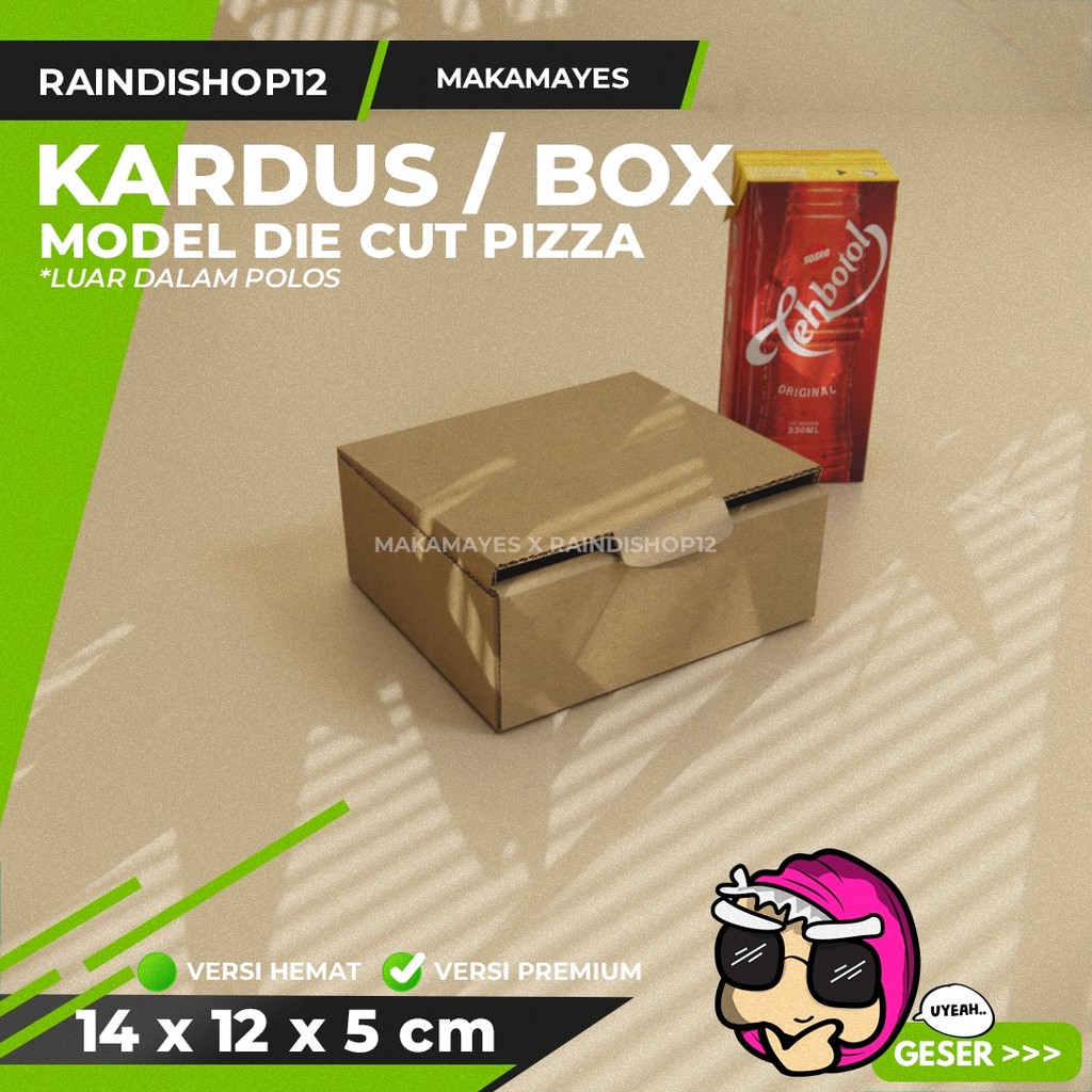 

(MIN 10 PCS) BOX 14 X 12 X 5 CM KARDUS DIE CUT PIZZA KEMASAN PACKAGING KADO