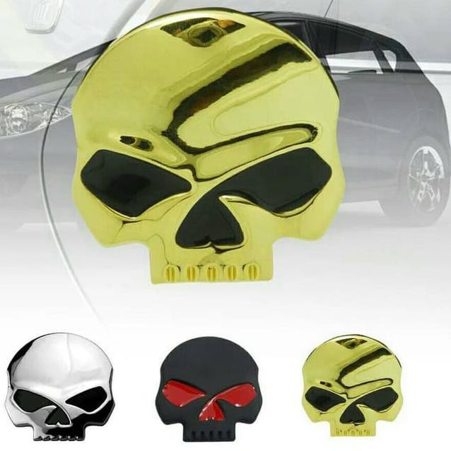 Ysd Import Emblem Skull Besar Tengkorak Metal Aksesoris Mobil Motor Laptop Shopee Indonesia