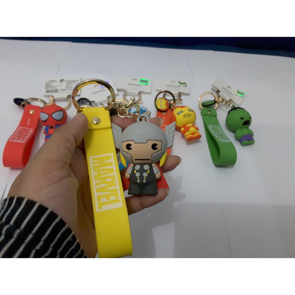 gantungan kunci thor hiasan tas keychain marvel miniso gandulan superhero