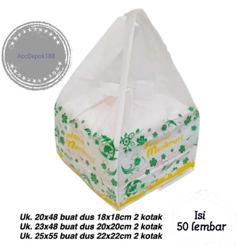 Kantong Kresek Plastik 2 Dus Nasi Makan Kotak Kue 18x18 20x20 22x22 CM