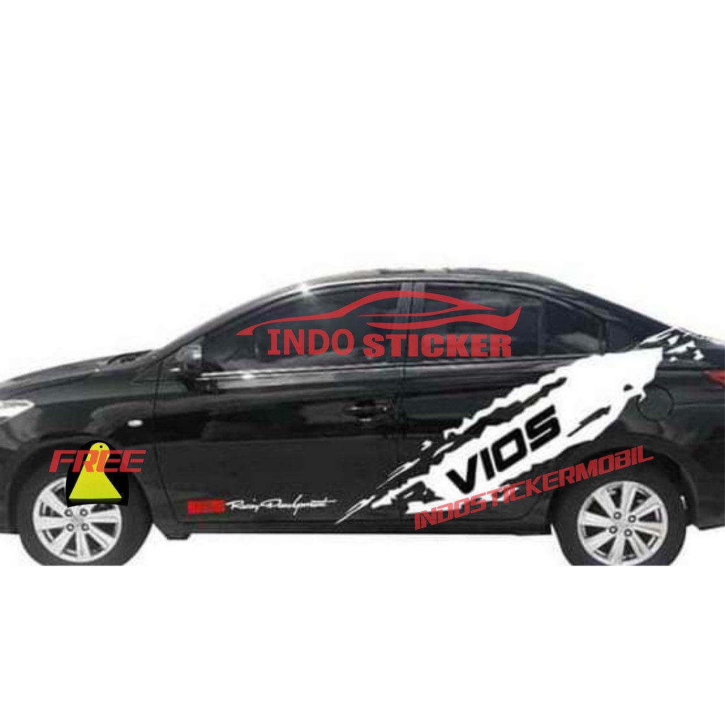 STRIPING STICKER MOBIL TOYOTA VIOS STIKER MOBIL TRD RACING VIOS SISI SAMPING