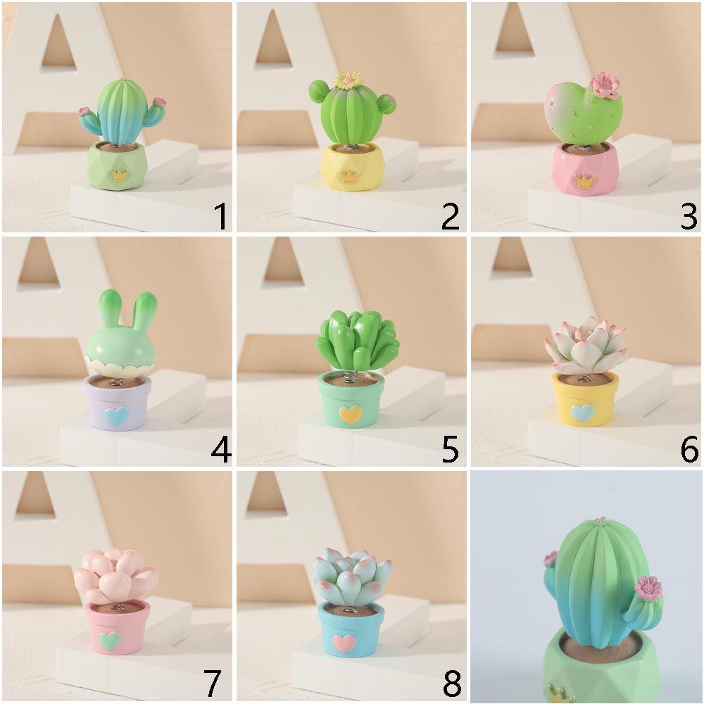Wonder Kaktus Patung Bunga Dekorasi Mobil Resin Mini Patung Peri Taman Perlengkapan Rumah Boneka Patung Pemandangan Mikro