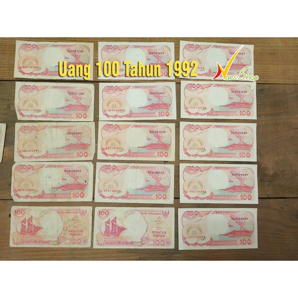 Uang Kuno 100 rupiah 1992/Uang kertas Mahar / Perahu Pinisi