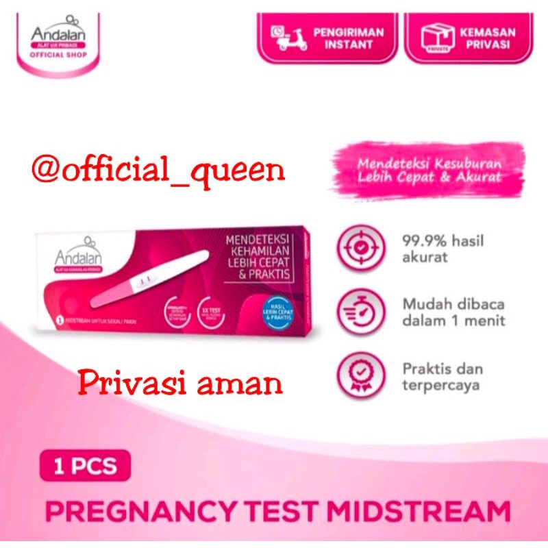 Testpack Test pack Tes hamil test kehamilan Andalan Pregnancy Test Midstream alat uji kehamilan pribadi Testpack Tespek Test kehamilan instan