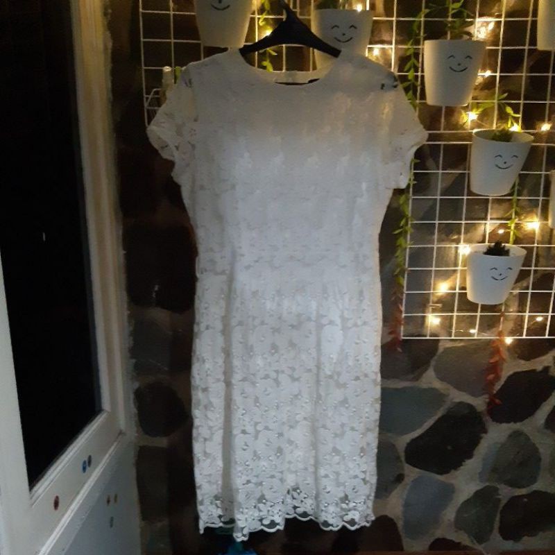 preloved dress kondangan jumbo big size brokat putih branded eprise