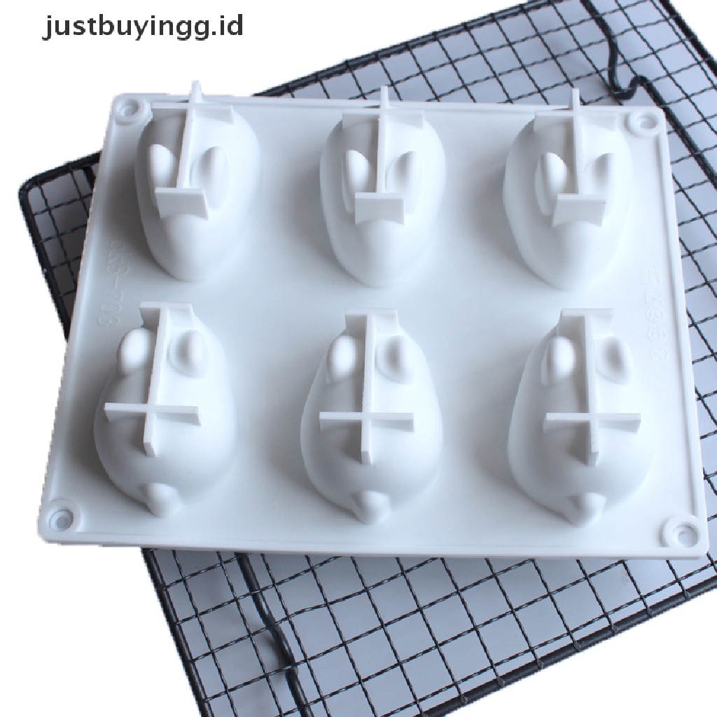 Cetakan Kue Mousse 6 Bentuk Kelinci 3d Bahan Silikon Untuk Dekorasi