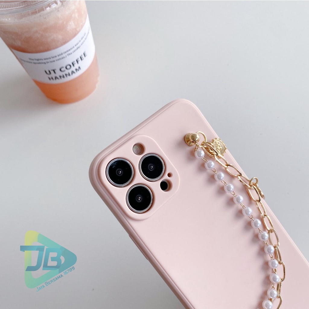 SOFTCASE MACARON RANTAI MUTIARA CHAIN GRIP OPPO VIVO SAMSUNG XIAOMI REALME IPHONE ALL TYPE JB5541